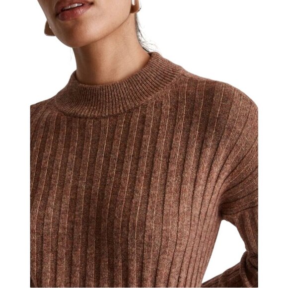 Madewell Mockneck Cropped Sweater Rosehip 2023 Wool Blend Size M - Picture 6 of 11